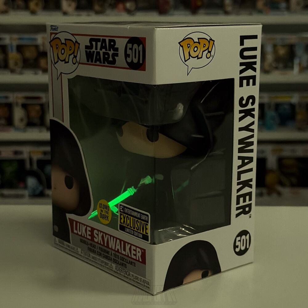 Funko Pop Star Wars Luke Skywalker Glow Entertainment Earth 501 Toy Vinyl Figure